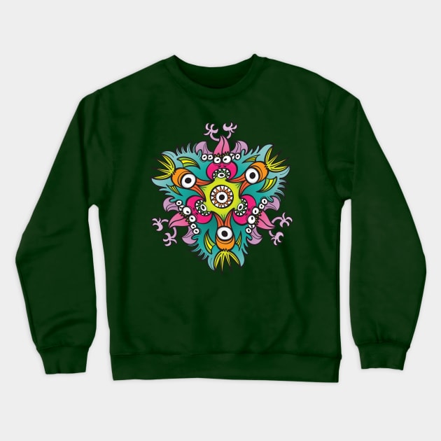 Doodle art in the form of crazy hungry monsters Crewneck Sweatshirt by zooco